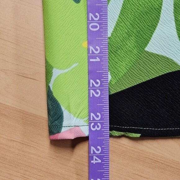 Elaine Rose Tropical Floral Print Cropped Pull On Elastic Waist Palazzo Pants - Picture 9 of 10